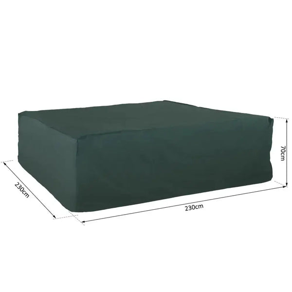 Pvc coated large square 600d waterproof outdoor furniture cover green Nexellus