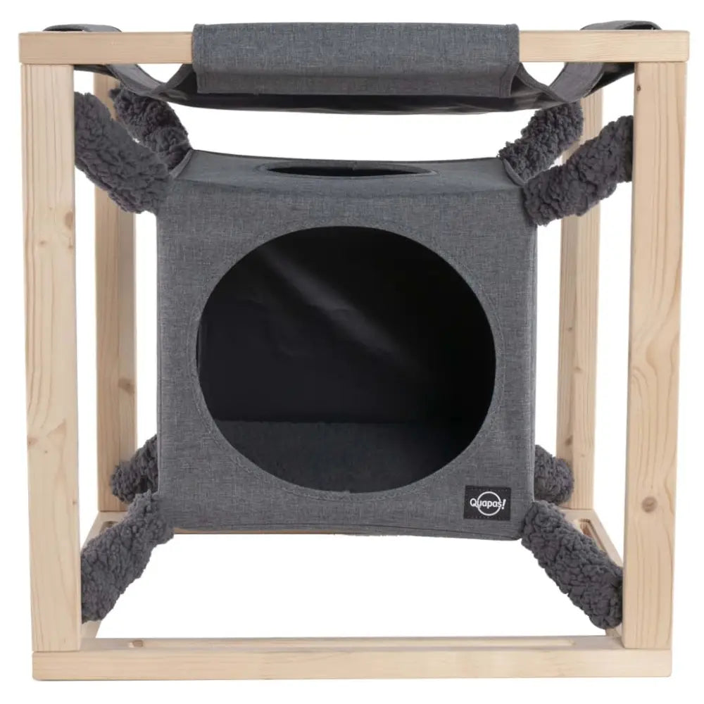 Quapas! Cat bed with hammock catcube grey m 54x54x54 cm