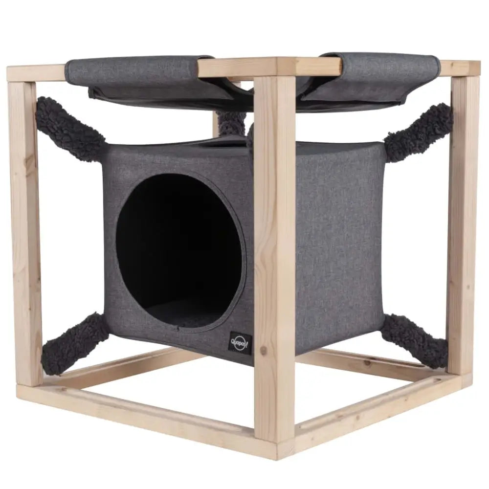 Quapas! Cat bed with hammock catcube grey m 54x54x54 cm