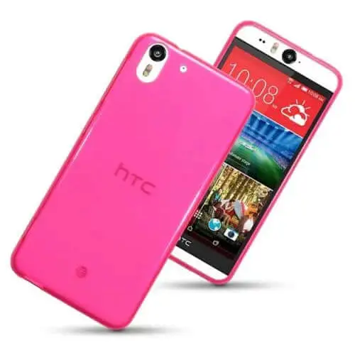 Qubits tpu gel hot pink case - for htc desire eye