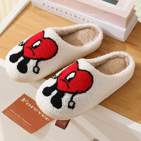 Rabbit Style Cotton Slippers for women in winter, Thick Soles for anti slip Nexellus