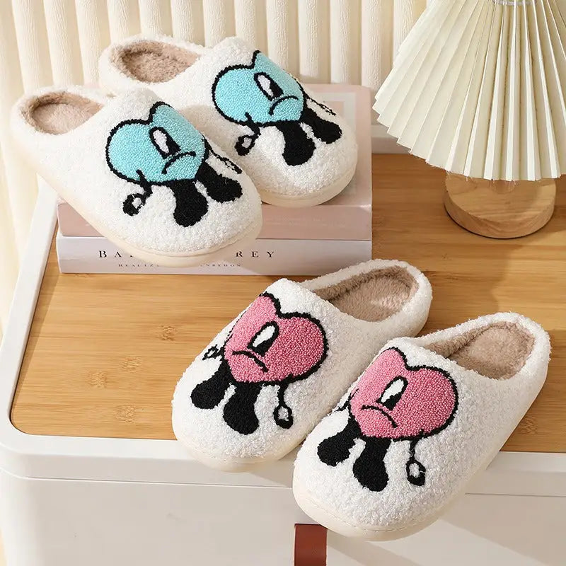 Rabbit Style Cotton Slippers for women in winter, Thick Soles for anti slip Nexellus