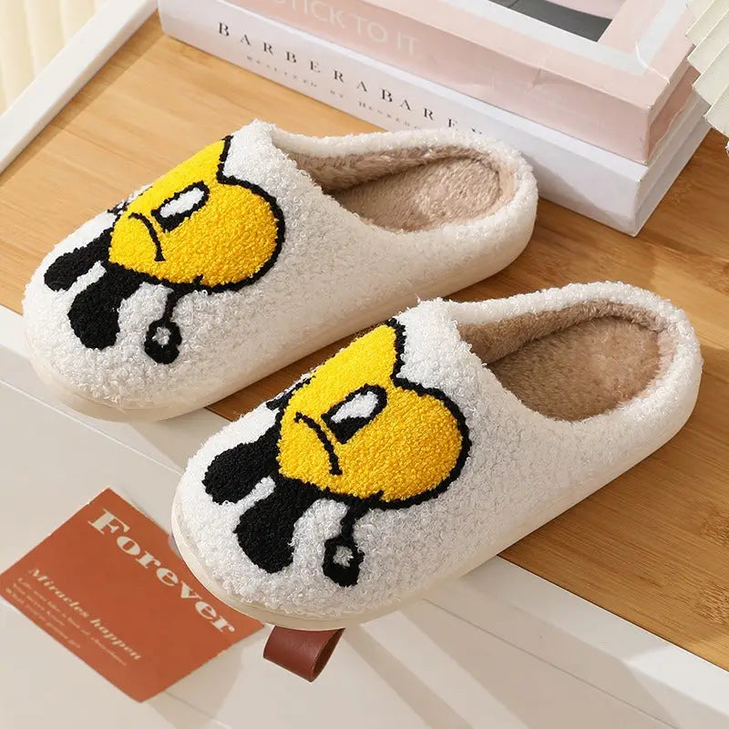 Rabbit Style Cotton Slippers for women in winter, Thick Soles for anti slip Nexellus