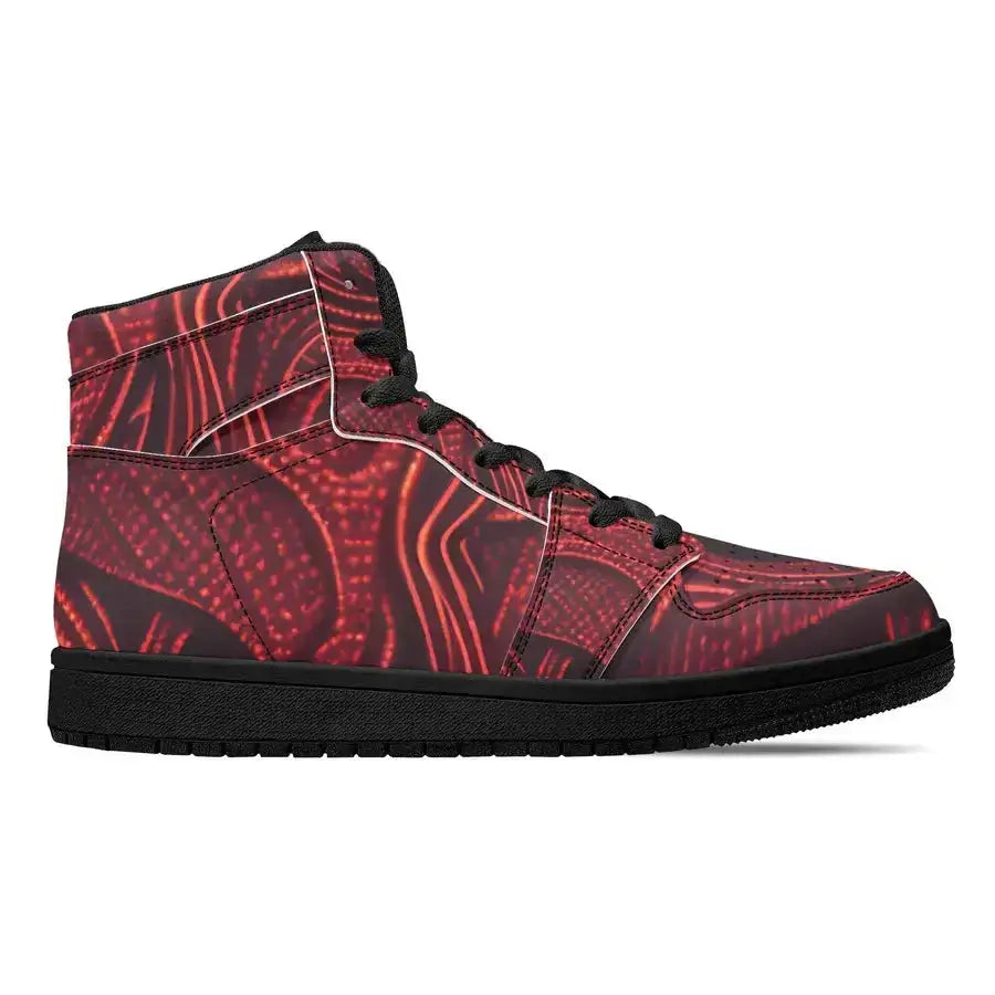 Red vine mens high top leather sneakers Nexellus