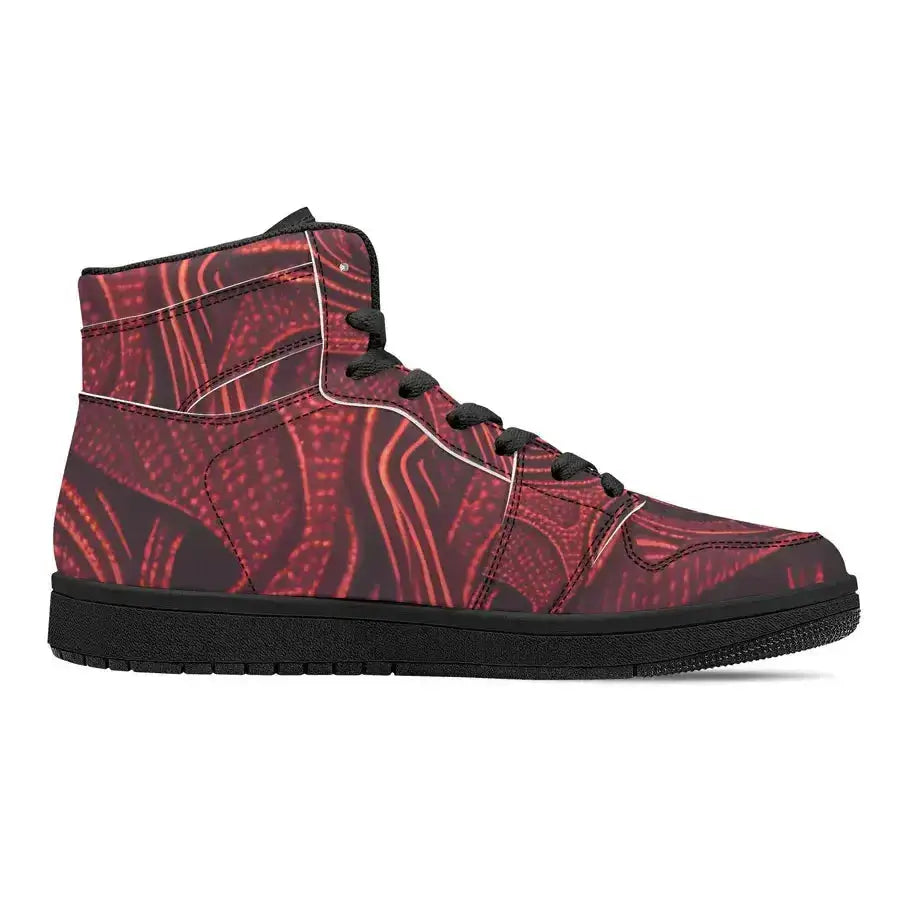 Red vine mens high top leather sneakers Nexellus