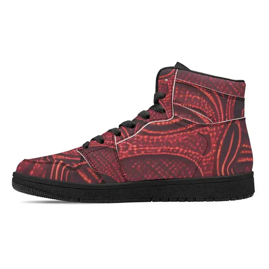 Red vine mens high top leather sneakers Nexellus