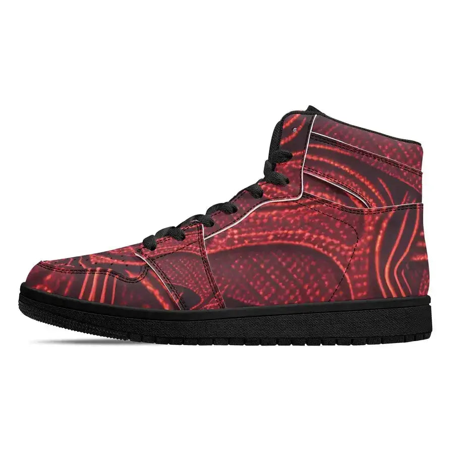 Red vine mens high top leather sneakers Nexellus