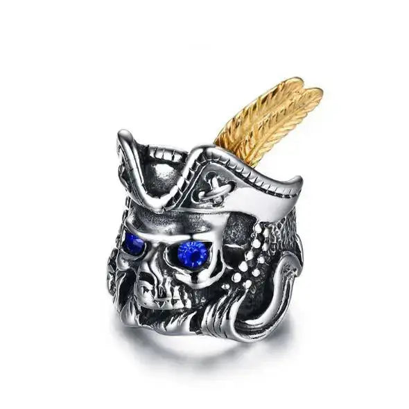 Rhinestone ghost head ring Nexellus