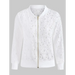 Ribbed trim lace jacket Nexellus