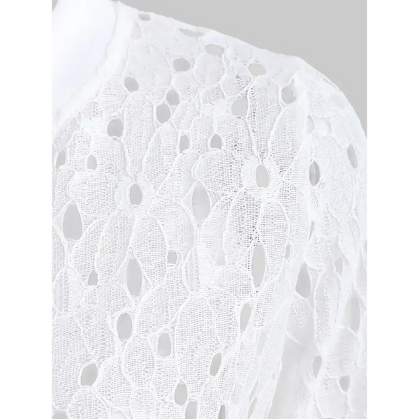 Ribbed trim lace jacket Nexellus