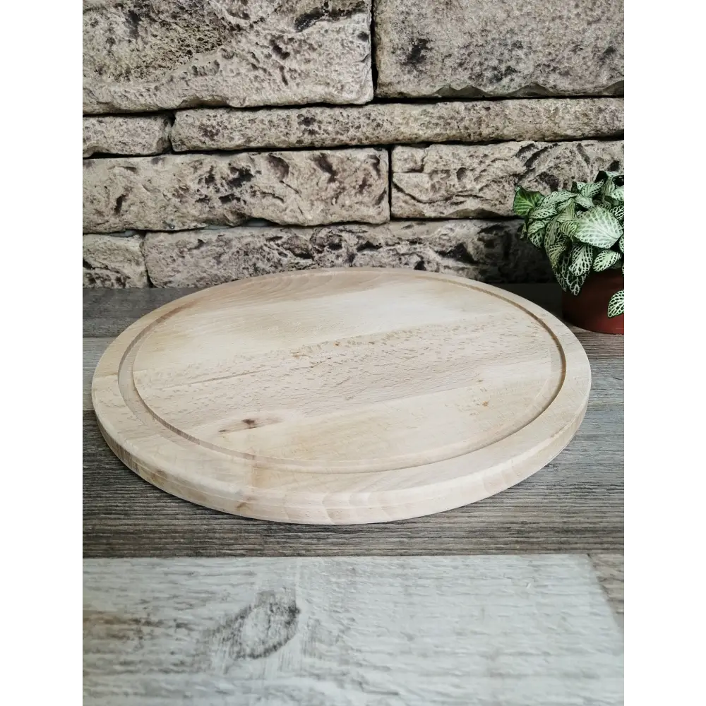 Round charcuterie board serving cheese platter wood serving