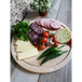 Round charcuterie board serving cheese platter wood serving