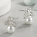 S925 new bee pearl earrings light luxury temperament freshwater Nexellus