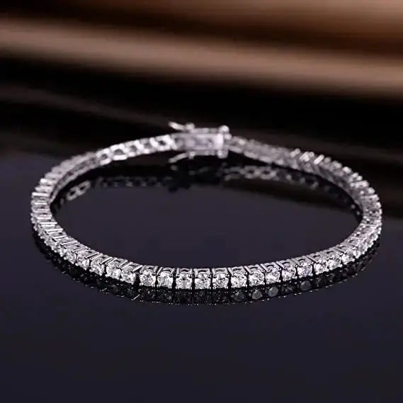 S925 sterling silver electroplated zircon tennis bracelet bracelet Nexellus