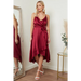 Satin cami wrap midi dress