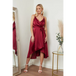 Satin cami wrap midi dress