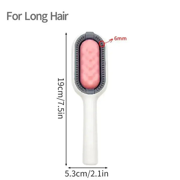 Self-cleaning pet grooming brush - dual-sided sticky comb Nexellus