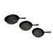 Set of 3 bbq steak pans cast iron - Black