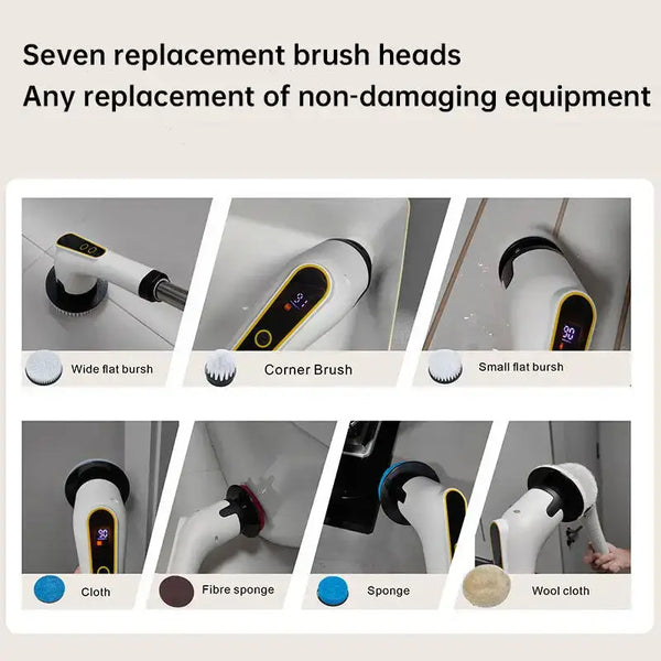 Seven-in-one wireless multi-function cleaning brush long handle Nexellus