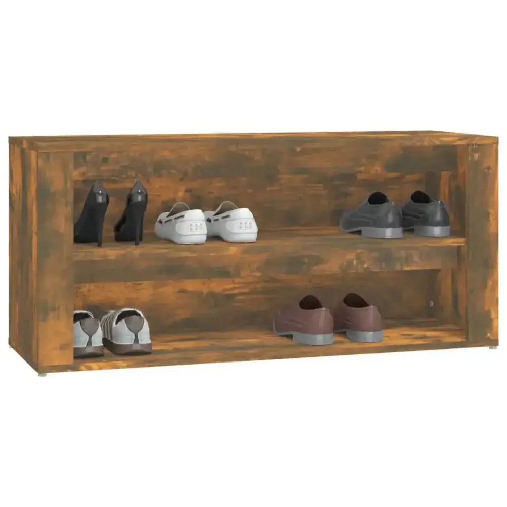 Shoe rack smoked oak 100x35x45 cm engineered wood Nexellus