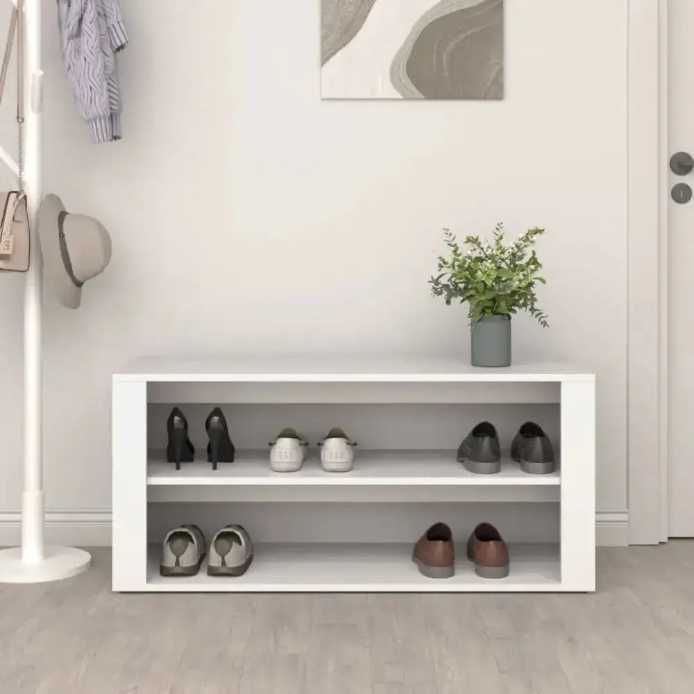 Shoe rack white 100x35x45 cm engineered wood Nexellus