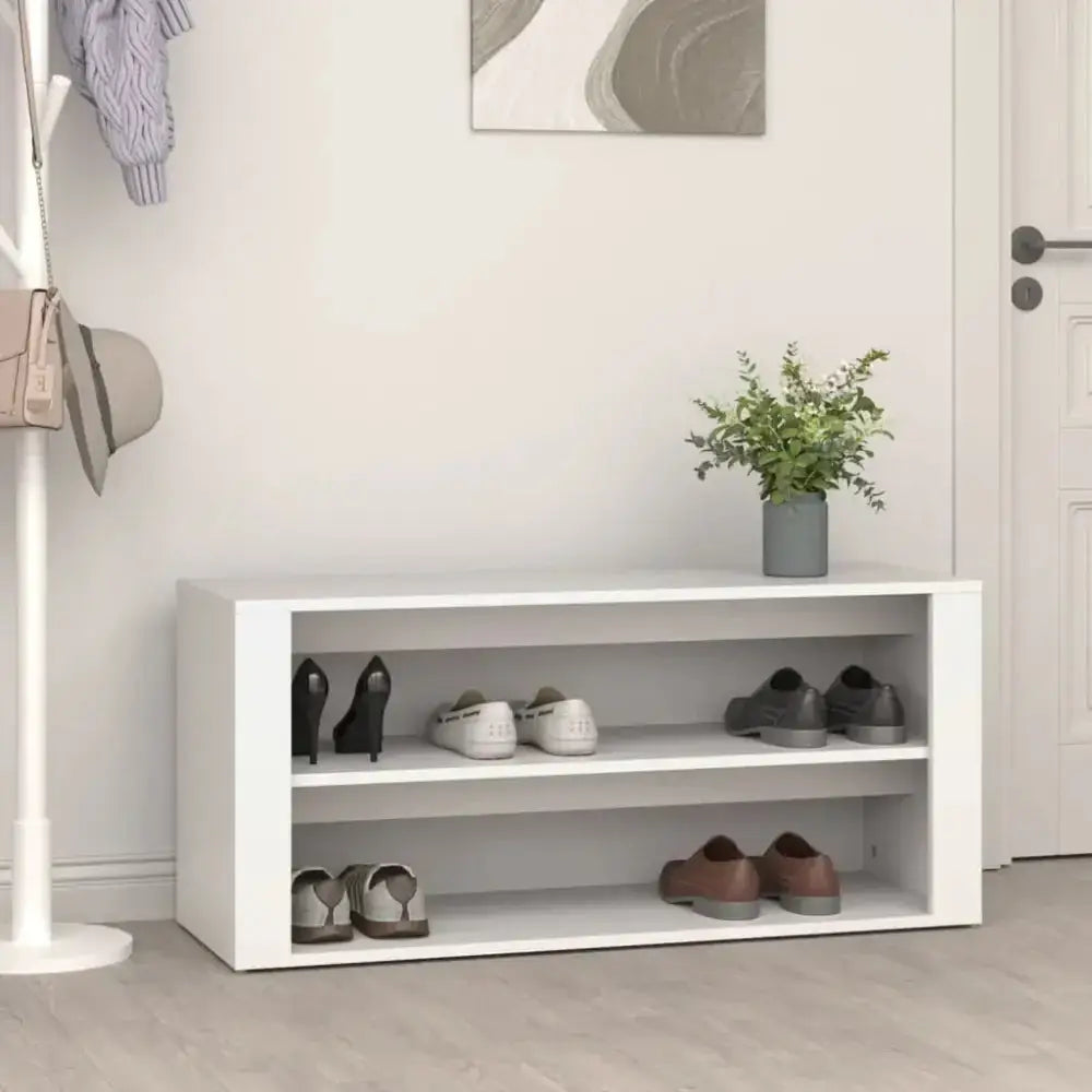 Shoe rack white 100x35x45 cm engineered wood Nexellus