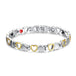 Silver and Gold Heart Magnetic Health Bracelet for women - Nexellus