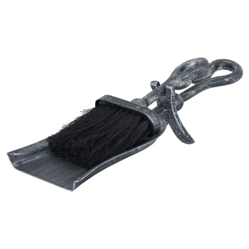 Silver brushed steel crook top hearth tidy set - Companion