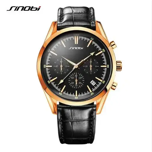 Sinobi men's golden business wrist watches 007 series Nexellus