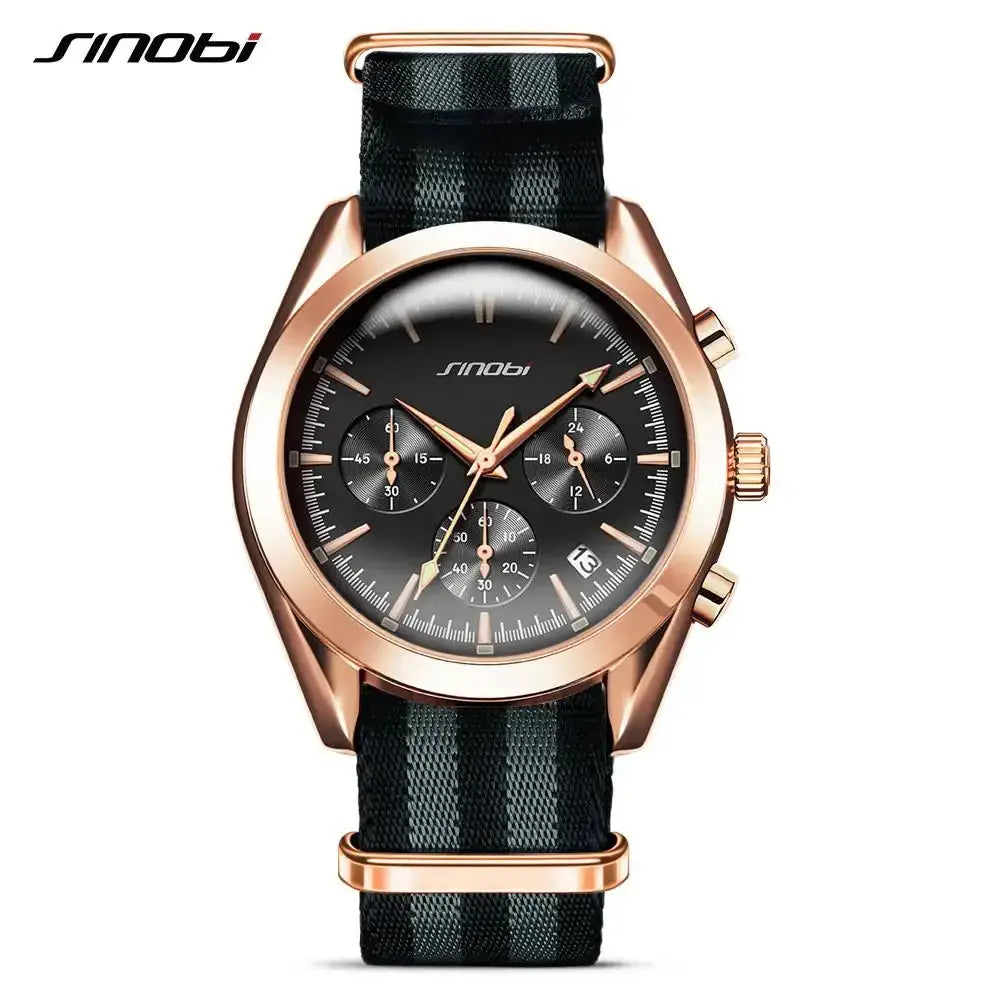 Sinobi men's golden business wrist watches 007 series Nexellus