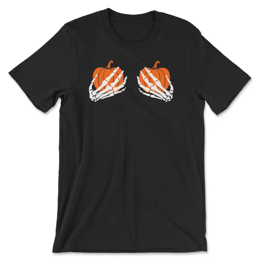 Skelton pumpkin boobs tee