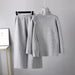 Small Design Stand Collar Split Knit High Neck Sweater for Women Two-Piece Set Nexellus