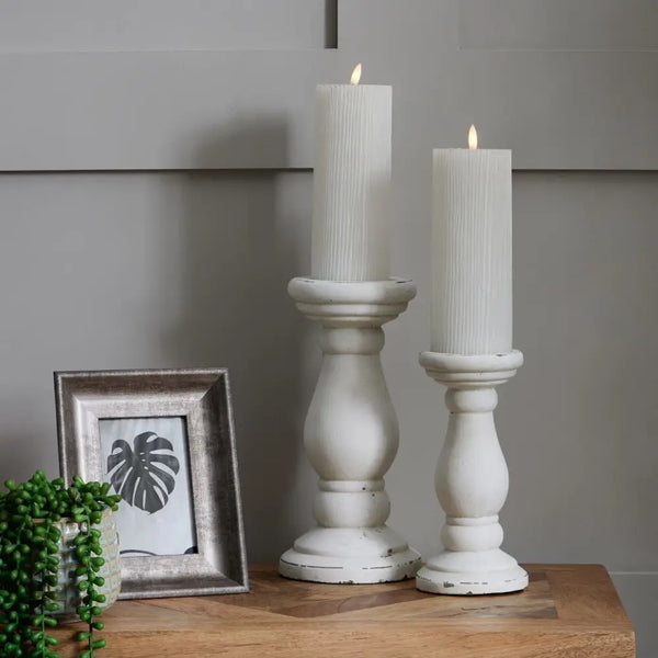 Small matt white ceramic candle holder - Ornaments