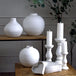 Small matt white ceramic candle holder - Ornaments