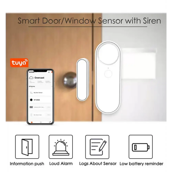 Smart life tuya wifi window detector door open close sensor security Nexellus