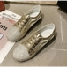 Sneakers women flats golden silver shoes rhinestone bling casual shoes Nexellus