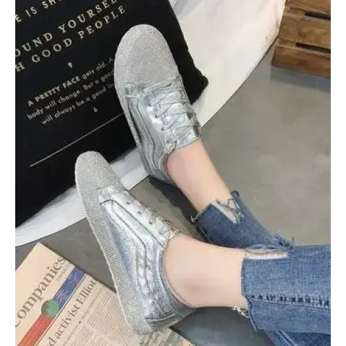 Sneakers women flats golden silver shoes rhinestone bling casual shoes Nexellus