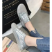 Sneakers women flats golden silver shoes rhinestone bling casual shoes Nexellus