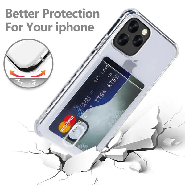 Soft tpu clear case with card slot - for iphone 13 mini