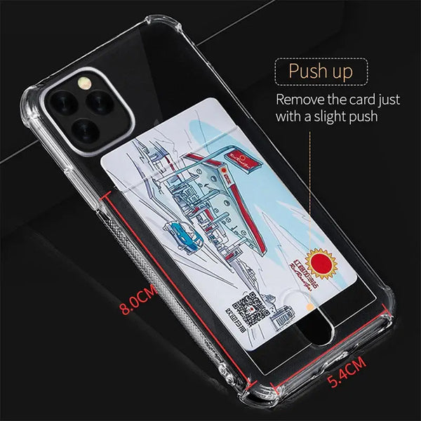 Soft tpu clear case with card slot - for iphone 13 mini