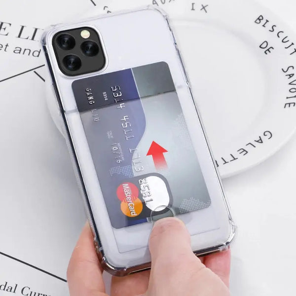 Soft tpu clear case with card slot - for iphone 13 pro