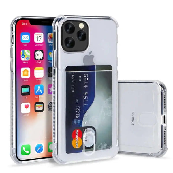 Soft tpu clear case with card slot - for iphone 13 pro