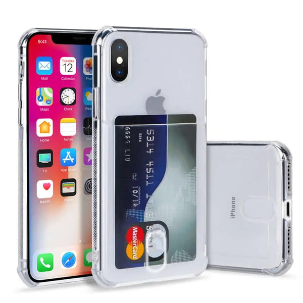 Soft tpu clear case with card slot - for iphone xr