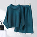 Solid Color Pleated Sets Lapel Long Sleeve Top with Wide Leg Elastic Waist Pant Nexellus