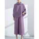 Solid Color Pleated Sets Lapel Long Sleeve Top with Wide Leg Elastic Waist Pant Nexellus