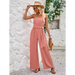 Solid color tube top and waist slim fit jumpsuit Nexellus