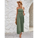 Solid color tube top and waist slim fit jumpsuit Nexellus