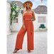 Solid color tube top and waist slim fit jumpsuit Nexellus