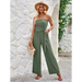 Solid color tube top and waist slim fit jumpsuit Nexellus