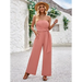 Solid color tube top and waist slim fit jumpsuit Nexellus